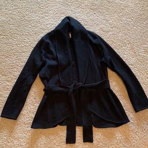 BCBG black shawl/cardigan with tie